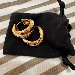 Missoma x Lucy Williams Chunky Medium Entwine Gold Hoop Earrings